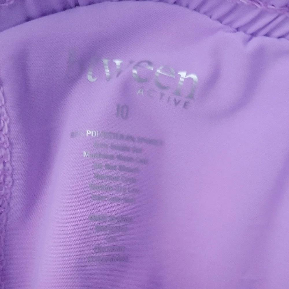 btween Light Purple & Black  Athletic Girls Shorts with Pockets Set Of 2 Size 10